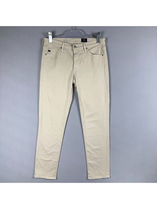 Ag Adriano Goldschmied Pants - AG Adriano Goldschmied Prima Crop Pants Size 28 Regular Cigarette Beige